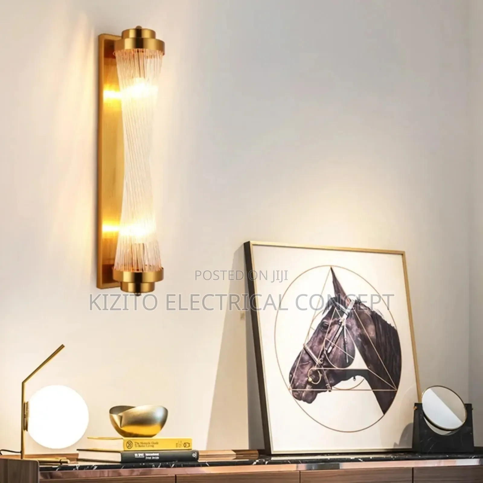 Spiral Crystal Gold Wall Lamp Sconce