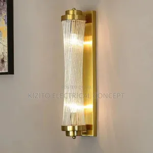 Spiral Crystal Gold Wall Lamp Sconce
