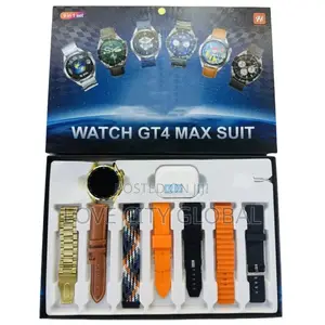 GT4 Max Suit 2.3” Screen Smartwatch, TWS Earphone, 7 Straps