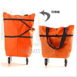 Foldable Shopping Bag With Wheels, Plain and Pattern