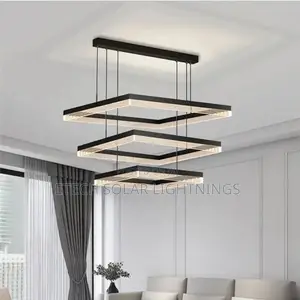 Modern Led 3 Ring Square Shape Drop Chandelier Light