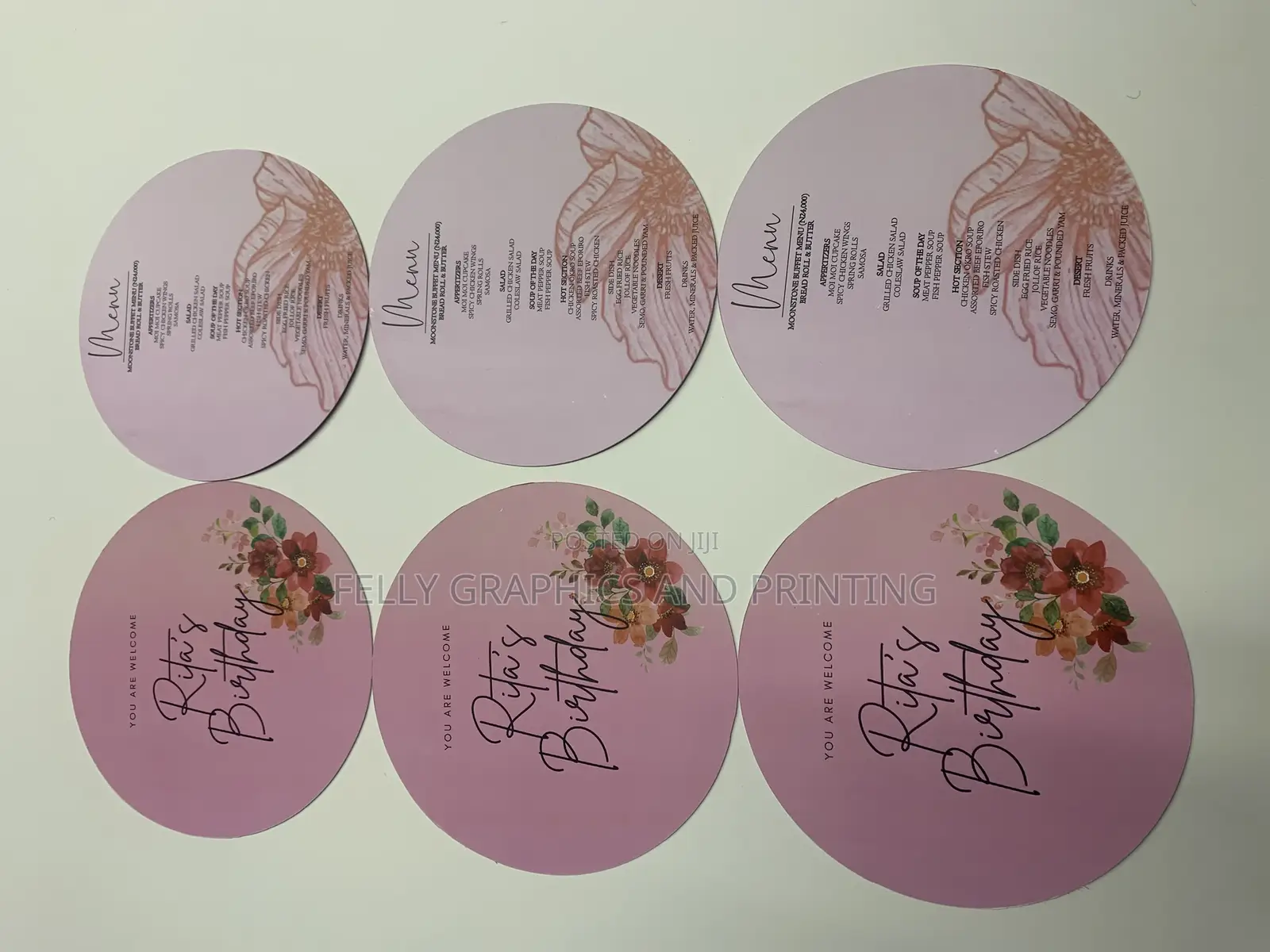 Menu Card Circle Shaped