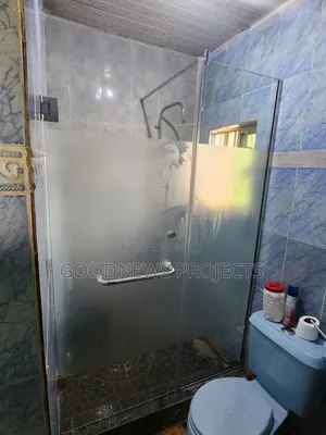 Silver Hinged Shower Glass