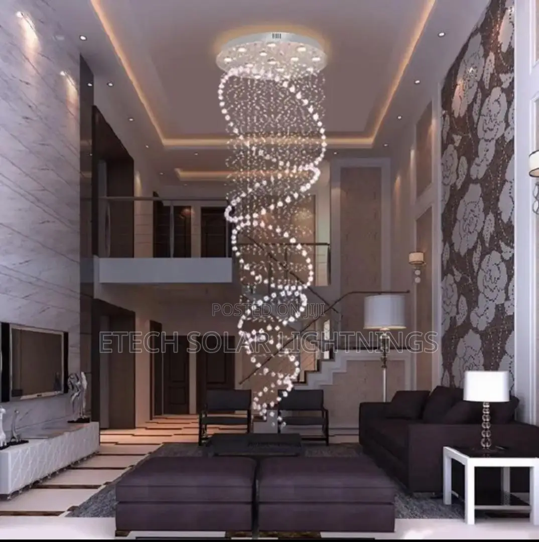 Modern Led Staircase Duplex Rain Drop Chandelier Light