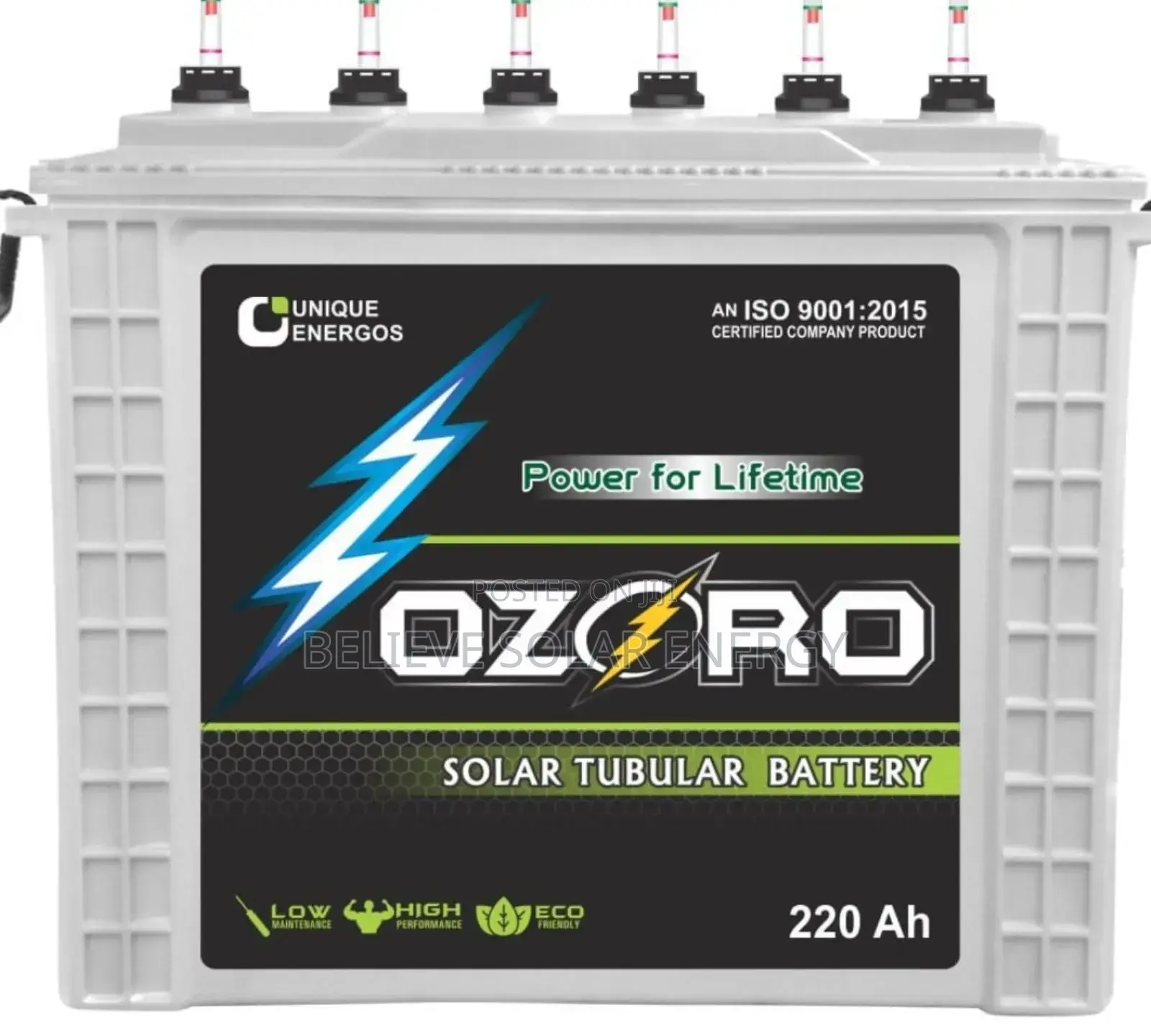 Ozoro Tall Tubular Solar Battery 220ah