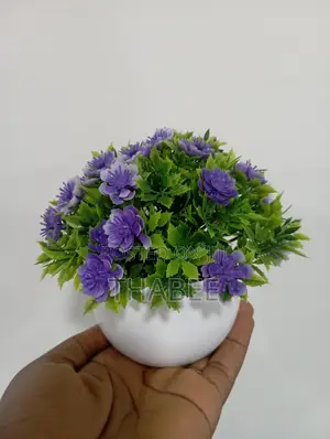 Purple Flower in White Acrylic Vase