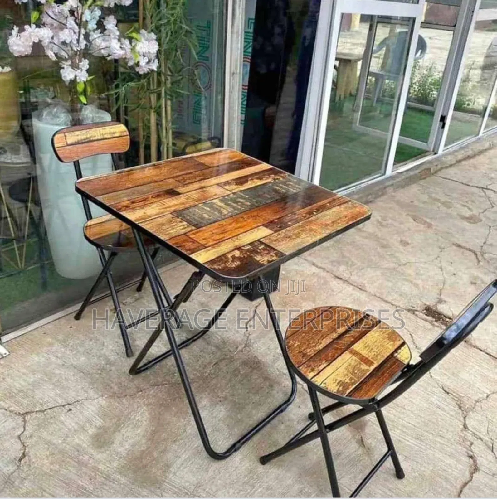 Portable Foldable Table With Two Chairs