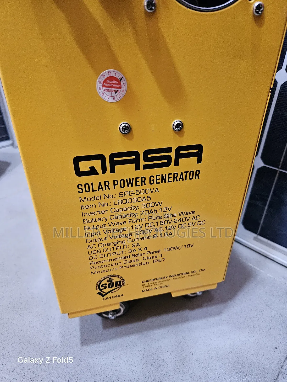 Qasa Solar Generator SPG-500va to Power Minor Home Appliaces