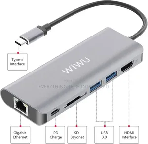 WIWU Type-C Adapter, 6 in 1 Macbook Hub for All PC