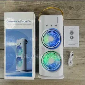 Double Ended Spray Rechargeable Fan With Led Light