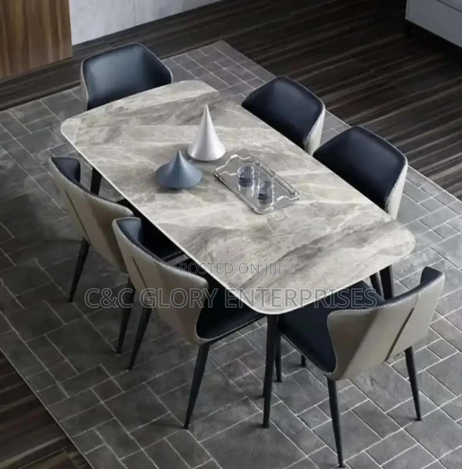 6 Seaters Marble Dining Set
