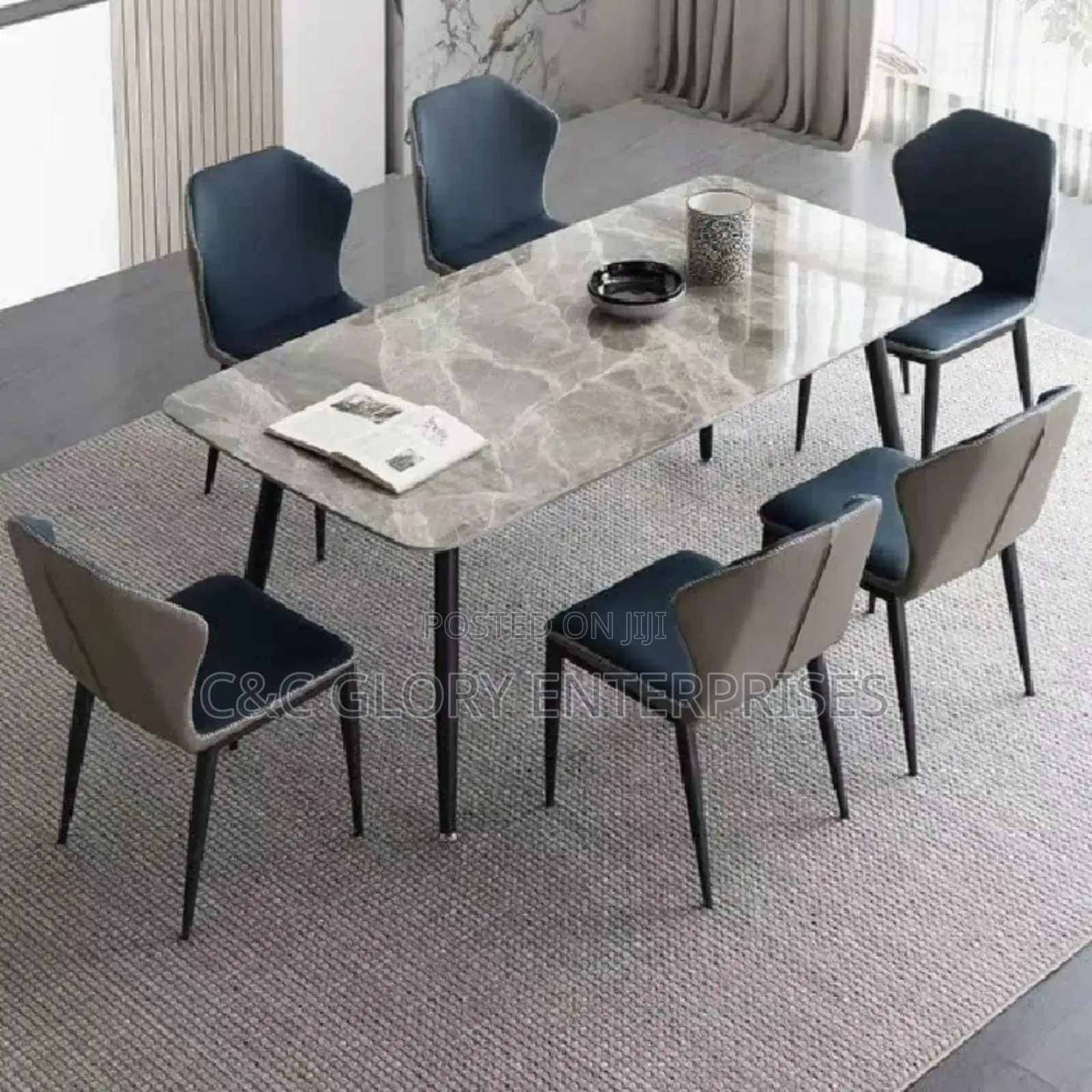 6 Seaters Marble Dining Set