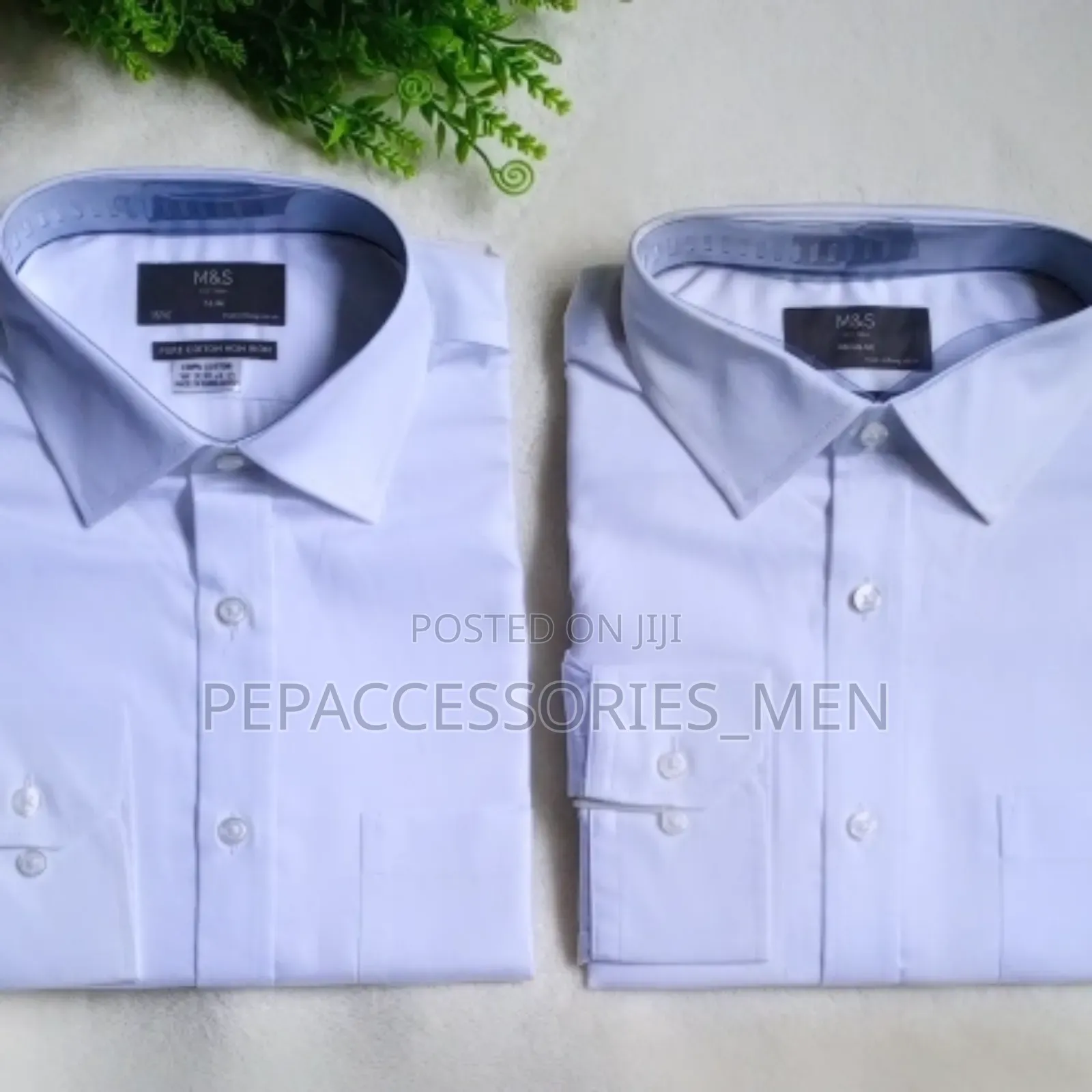 Unisex White Collar Shirts