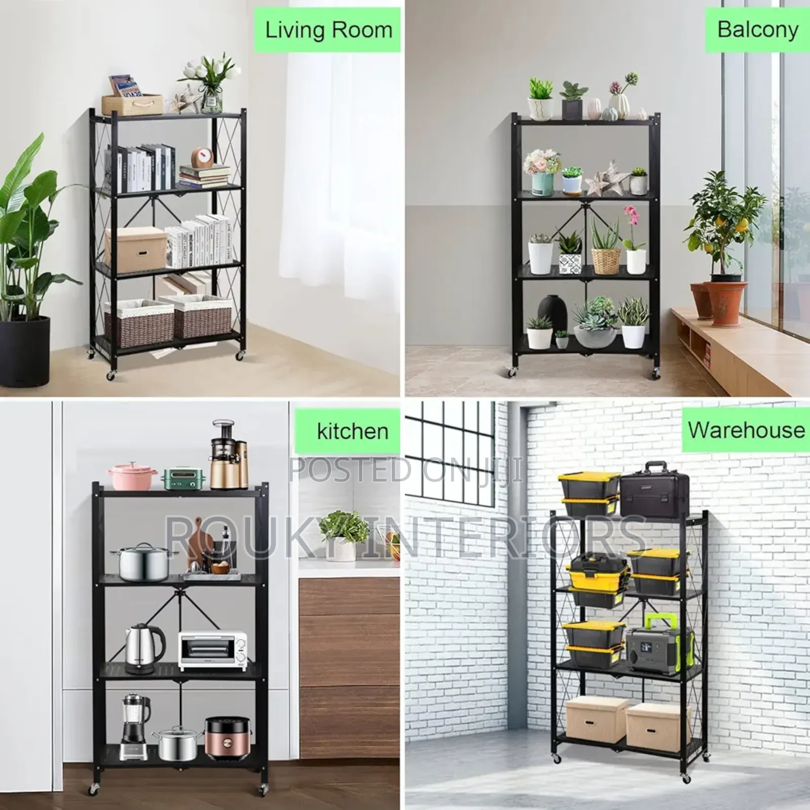 Multifunctional 4 Tier Adjustable Storage Shelf