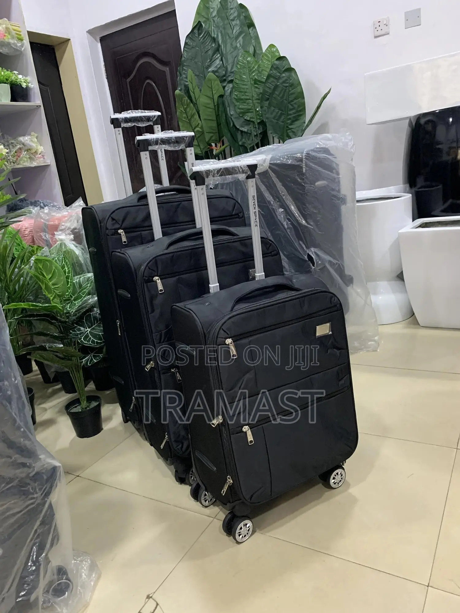 Seven Space Black Travel Luggage