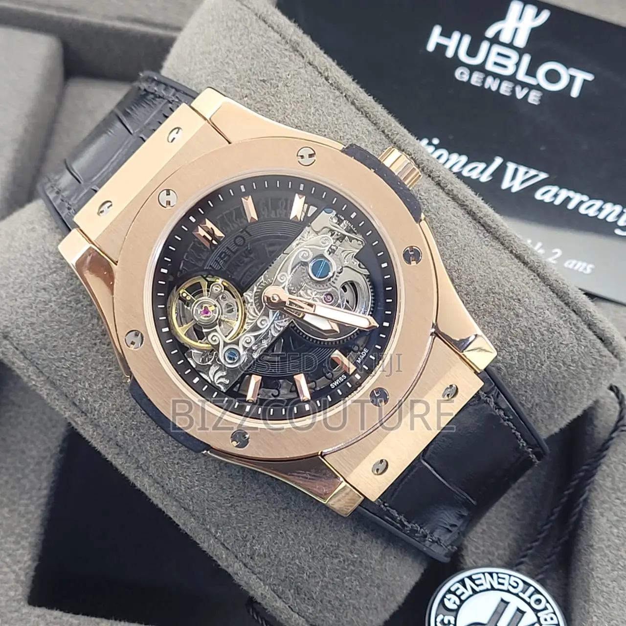 Original Hublot Mechanical Black Leather Watch Is Available