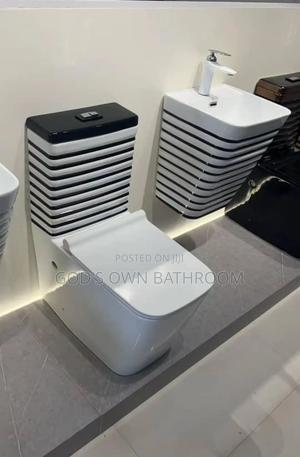 Executive Black and White Toilet Seat With Hanging Basin in Orile ...