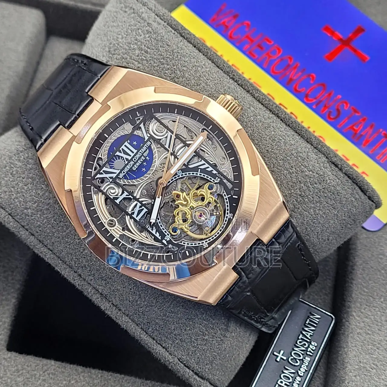 Original Vacheron Constantin Mechanical Black Leather Watch