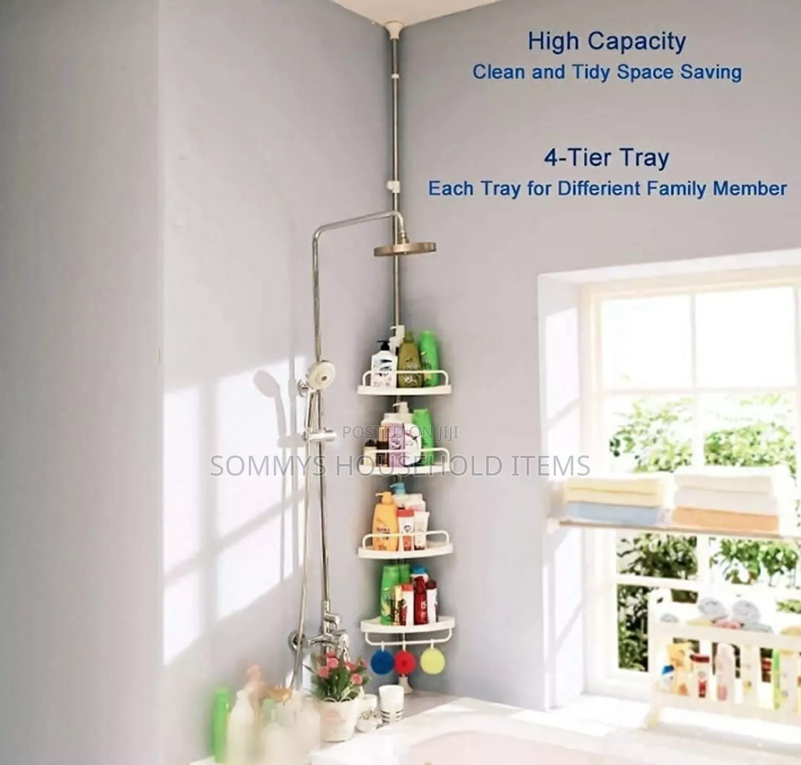 Multi-Purpose Bathroom Corner Shelf.