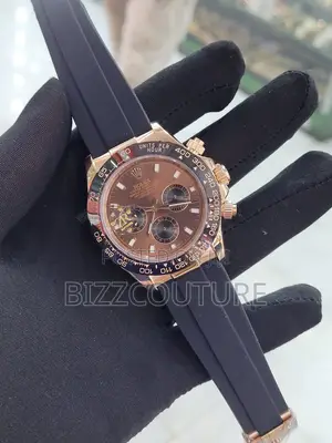 Original Rolex Oyster Chronograph Black Rubber Strap Watch