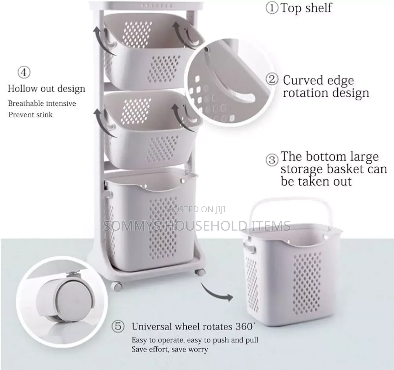 4tier Multifunction Trolley Storage (Without Wheels Please)