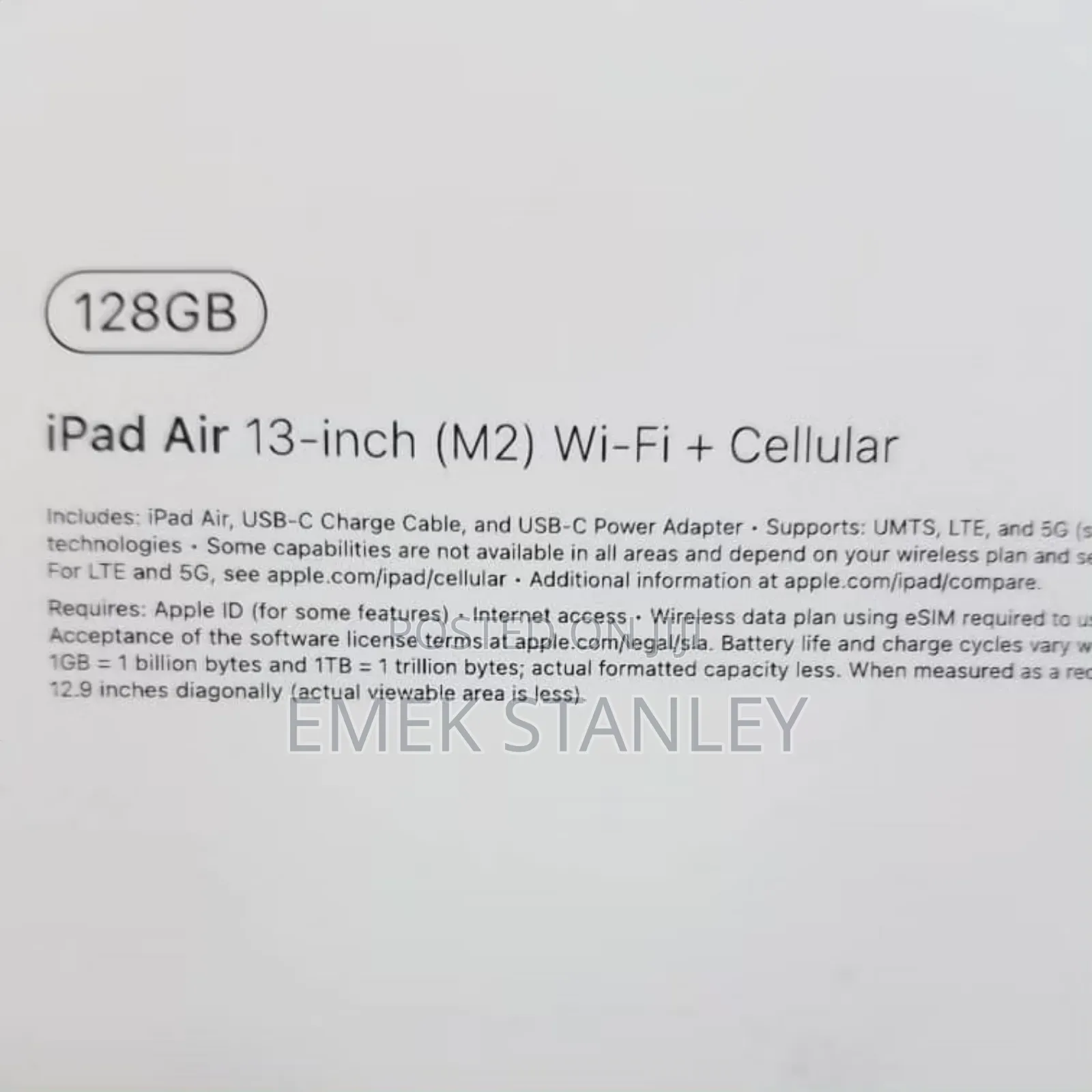 New Apple iPad Air 13 (2024) 128 GB