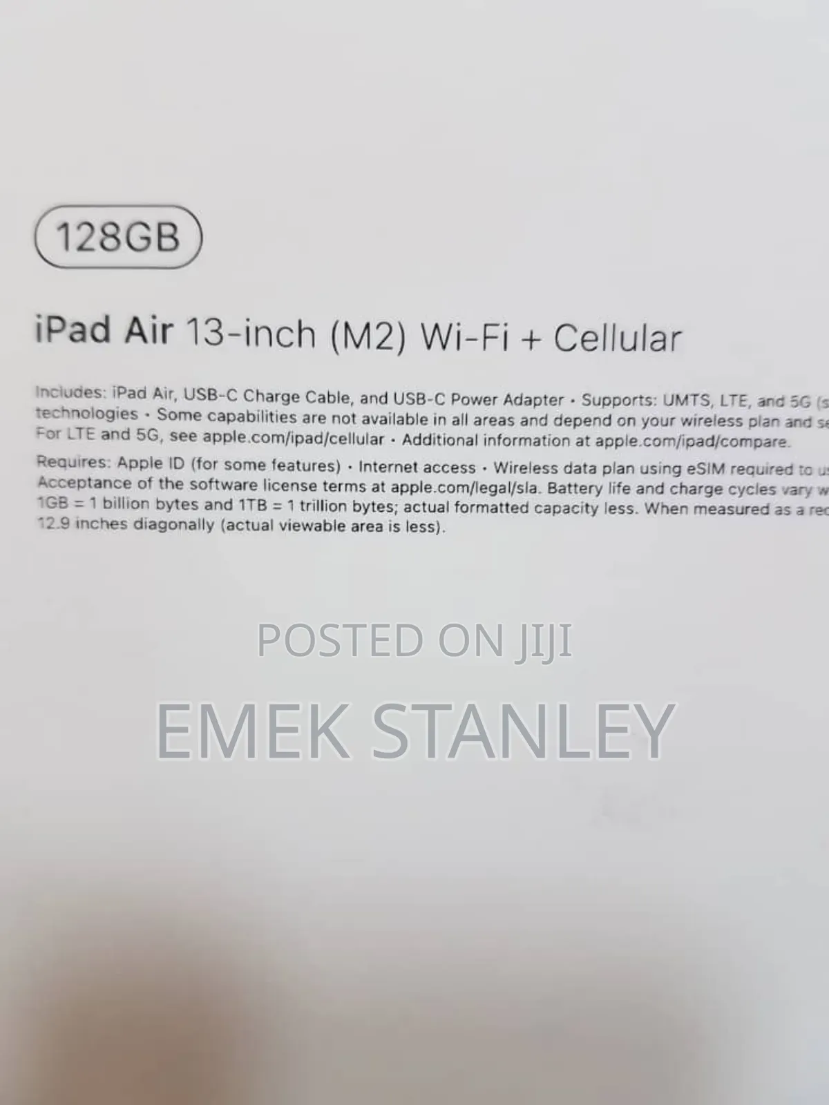 New Apple iPad Air 13 (2024) 128 GB