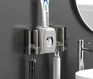 Wall Mounted Double Cup Toothbrush/Paste Holder