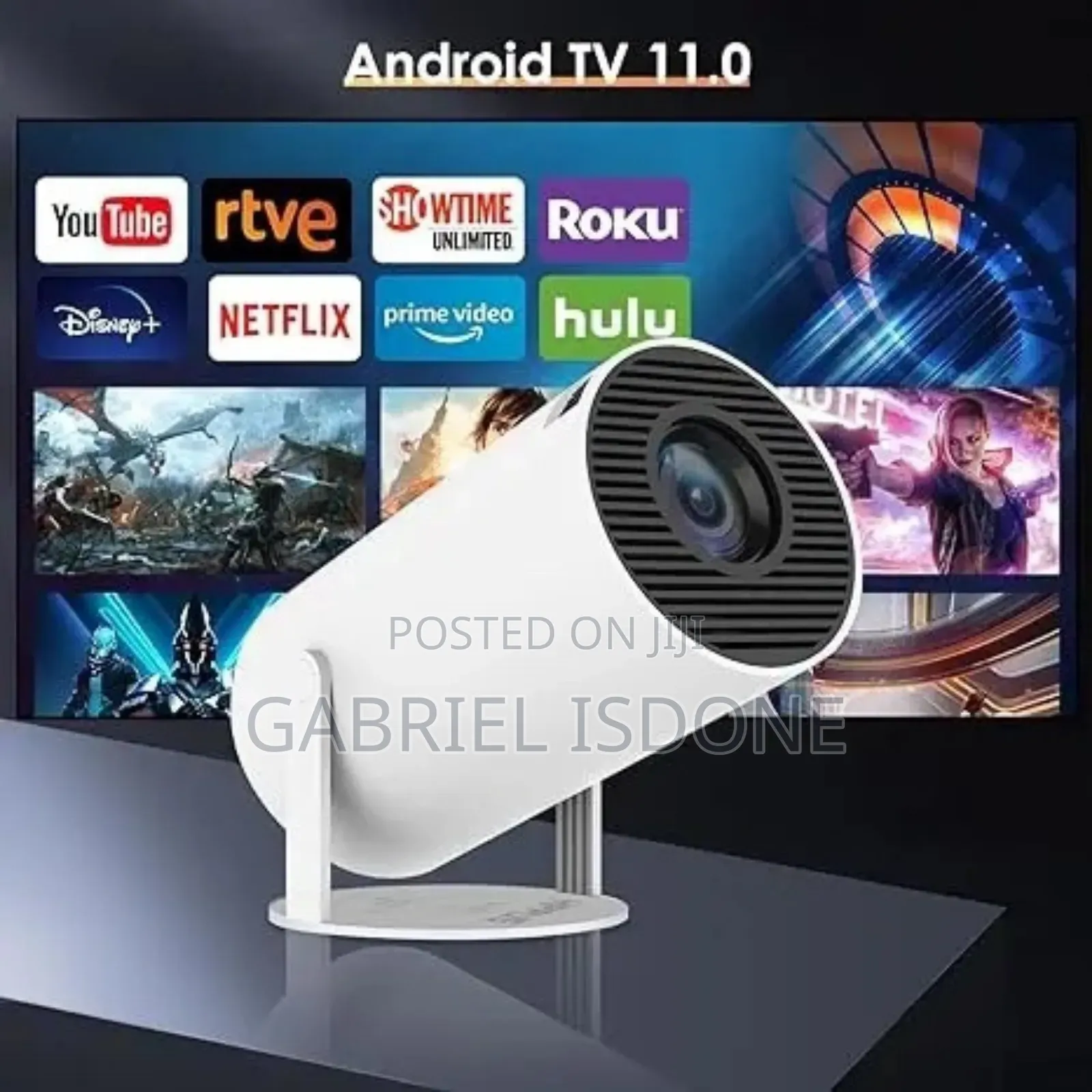Smart Android Projector Hy3000 Capable of Netflix.