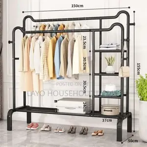 Double Pole Clothing Rails Large Freestanding Hanger
