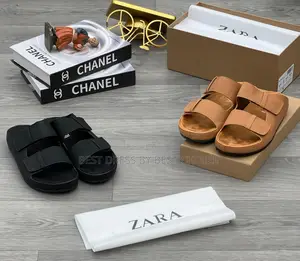 Zara Double Strap Palm Slippers Well Brand