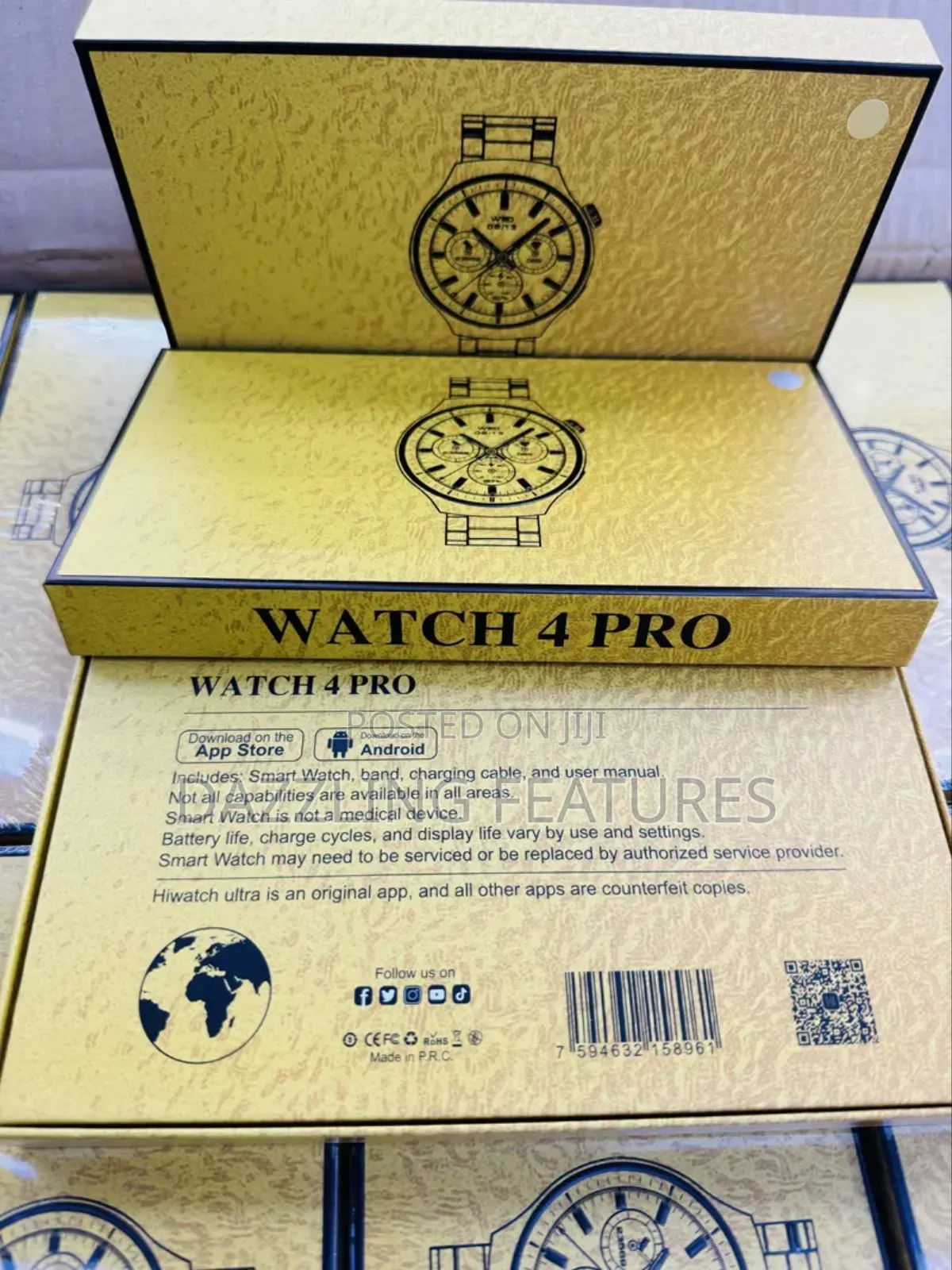 Watch 4 Pro Smartwatch With Extra 2 Straps