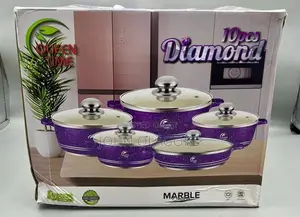10pc Marble Queen Time Diamond Nonstick Pot