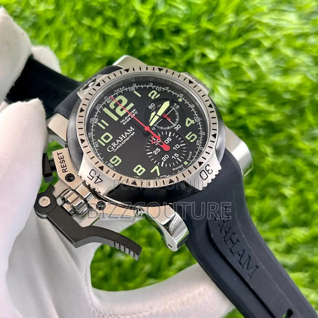 Original Graham Chronograph Black Rubber Strap Watch