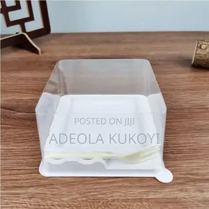 50pcs of Disposable Square Cake Slice With Fork