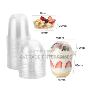 Disposable Parfait Cups + Lids for Yogurt Dessert Cups 12oz 1,000pc