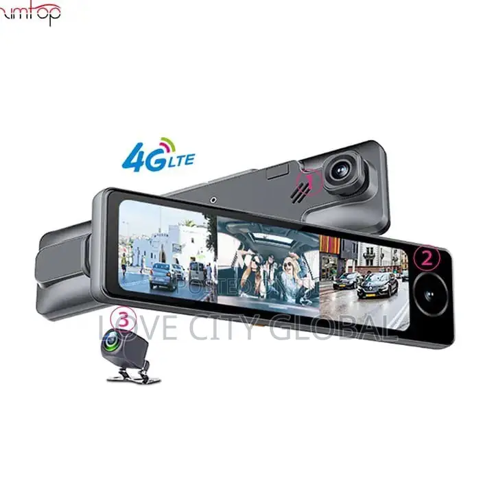 4G 3CH Dash Cam Android Auto, Mirror Video Loop Record ADAS