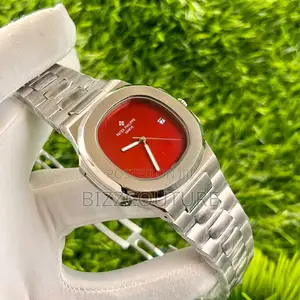 Original Patek Philippe Red Dail Silver Chain Watch in Store