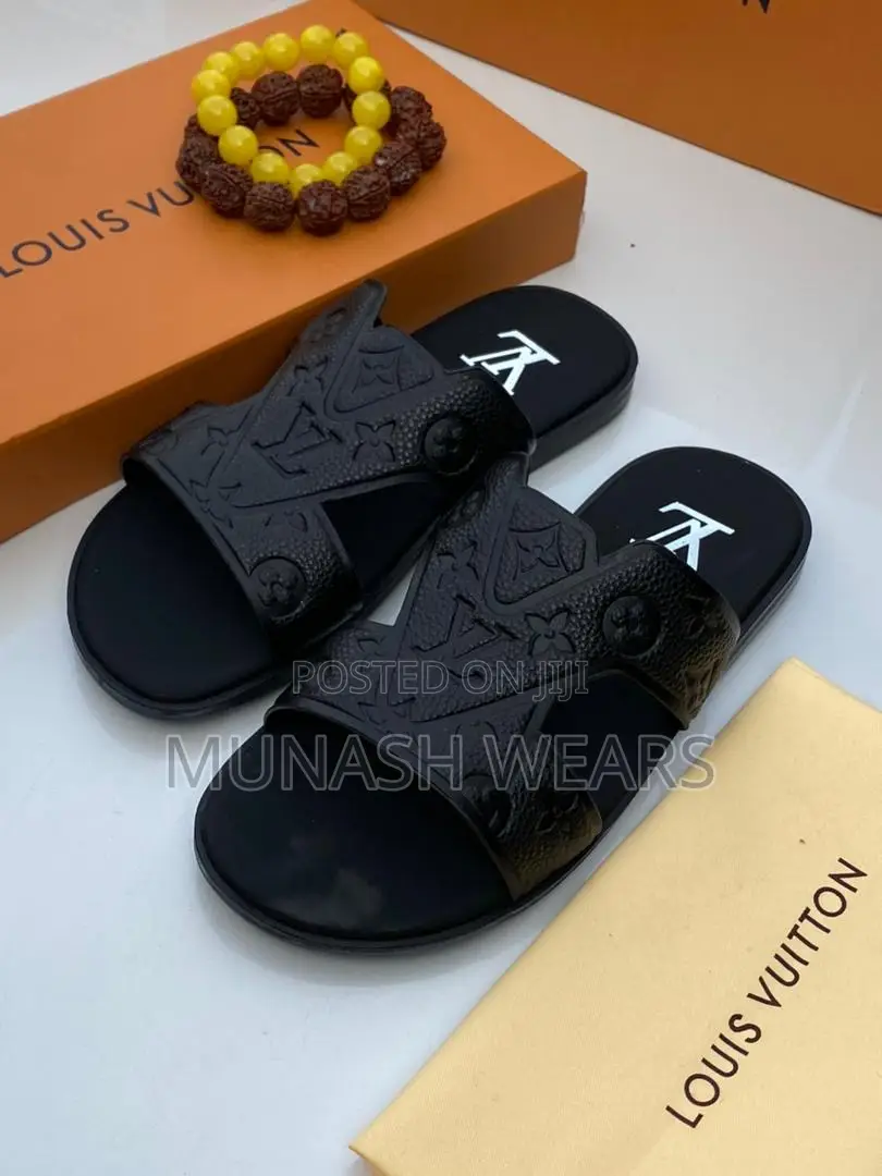 LV Monogram Leather Slipers