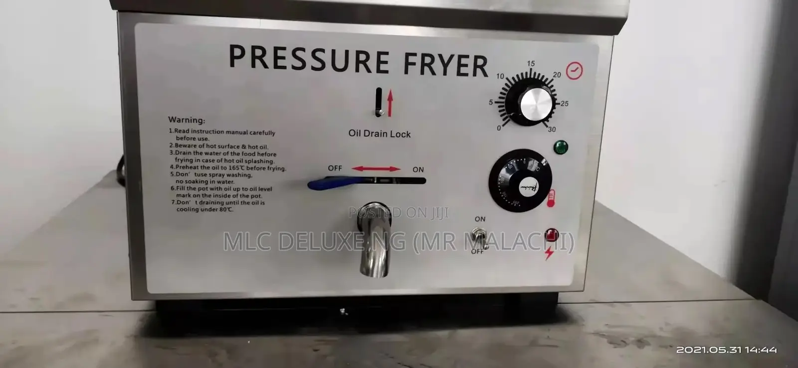 Stainless Kitchen Table Top Deep Fryer / KFC Pressure Fryer