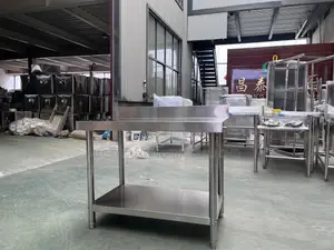 3ft Utility Steel Kitchen Table With Back Splash (Stainless)