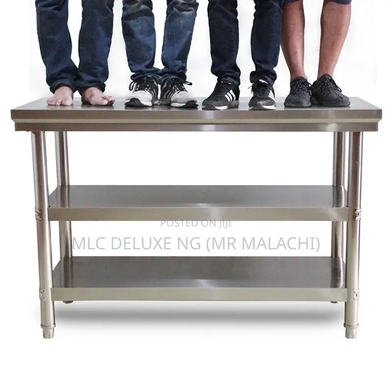 3layered Stainless Steel Kitchen Solid Table 4ft Steel Table