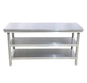 3layered Stainless Steel Kitchen Solid Table 4ft Steel Table