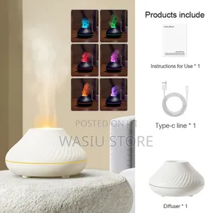 Round Flame Aroma Diffuser With Free Oil