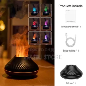 Round Flame Aroma Diffuser With Free Oil
