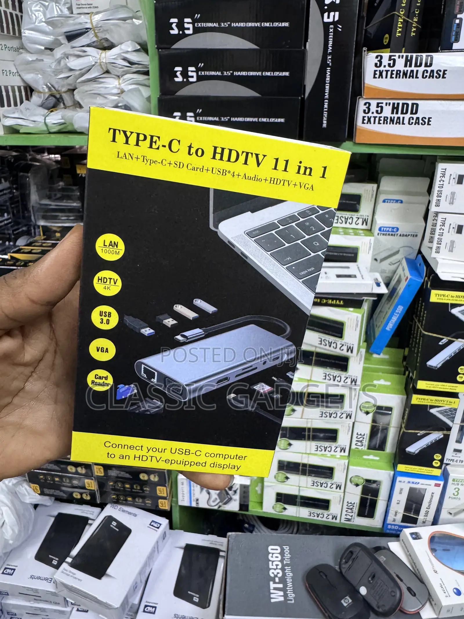 11 in 1 Usb C Hub Type C Adapter Hdmi Vga Rj45 Lan Hub