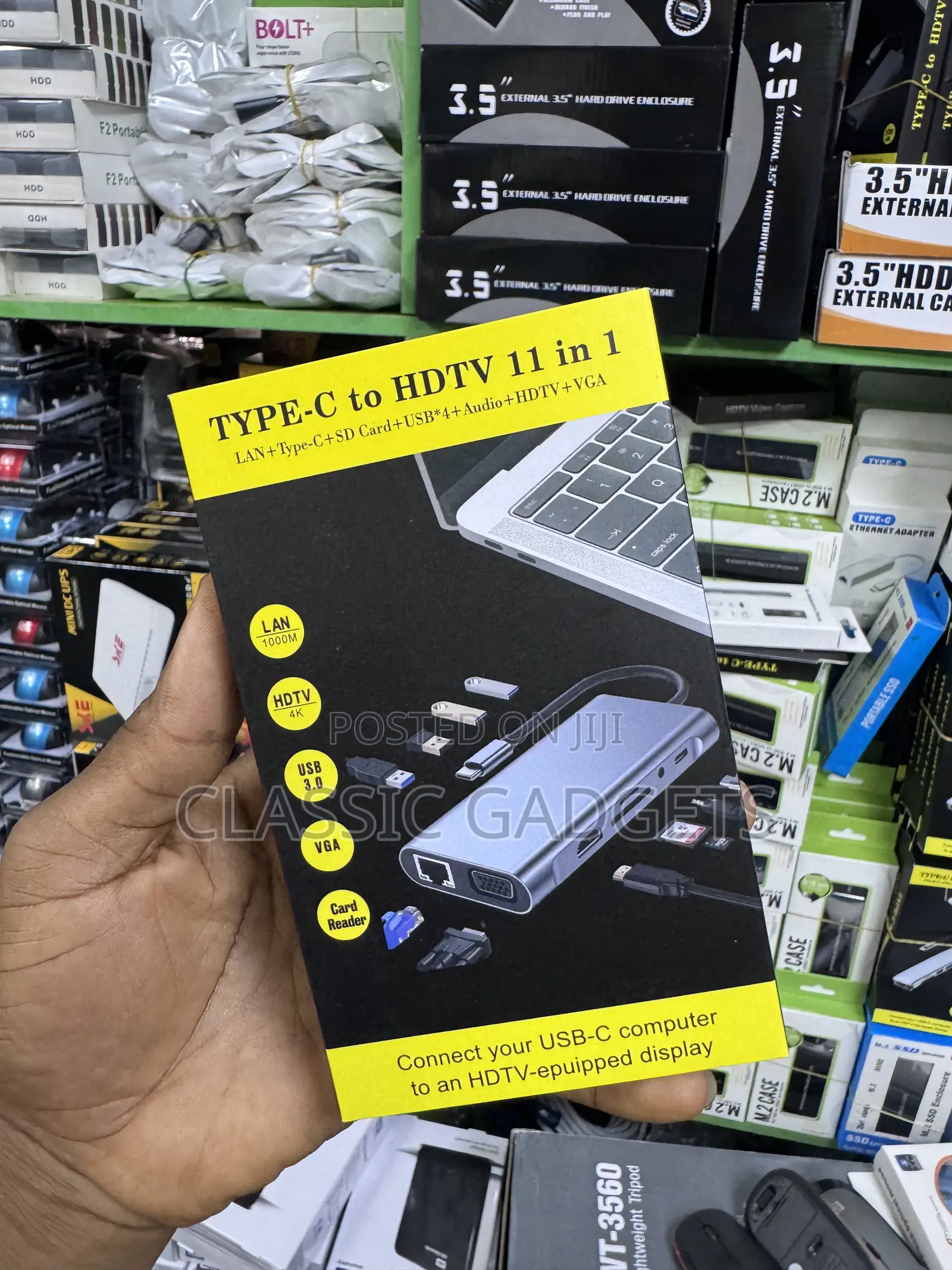 11 in 1 Usb C Hub Type C Adapter Hdmi Vga Rj45 Lan Hub