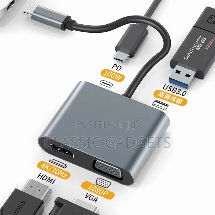 4 in 1 Type C to Hub 87W Fast Charger for Macbook
