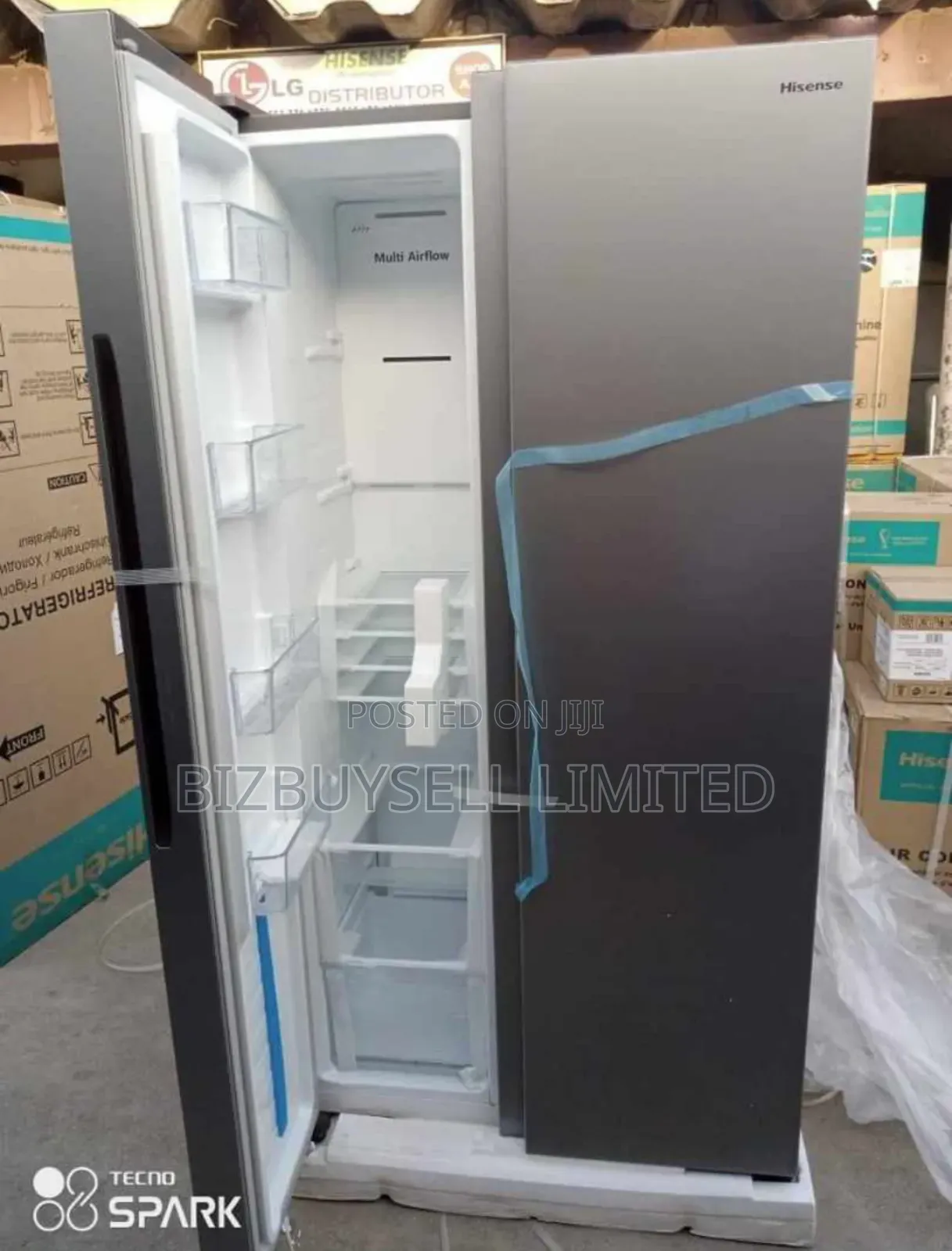 Side by Side Hisence Refrigerator.