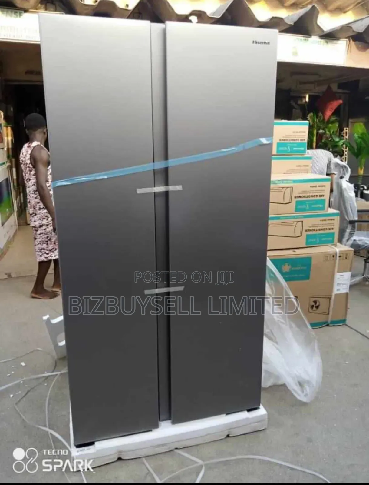Side by Side Hisence Refrigerator.